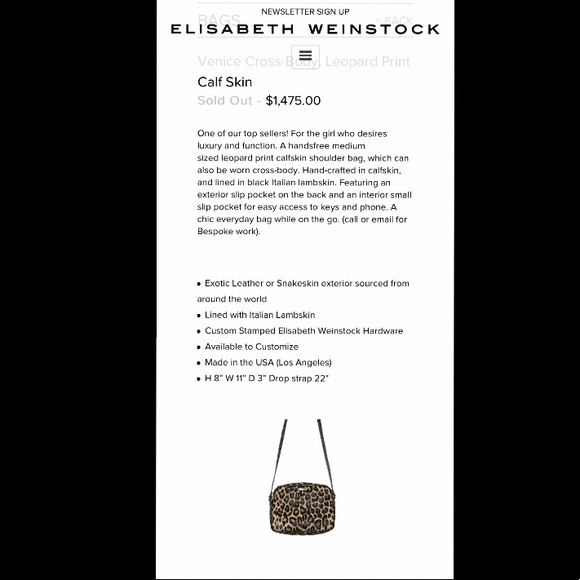 Elizabeth Weinstock leopard calf bag - Picture 6 of 6